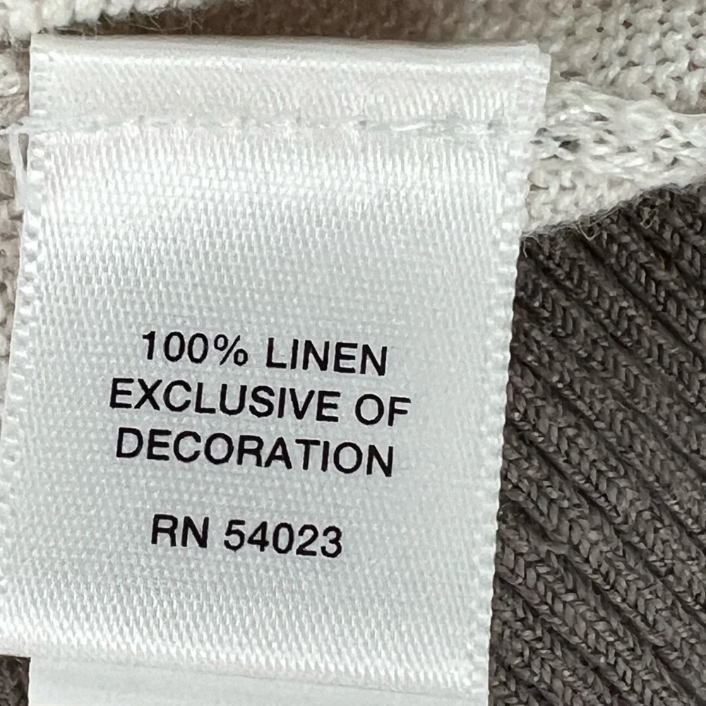BANANA REPUBLIC HERITAGE LINEN  PULLOVER STRIPED SWEATER TAN AND WHEAT CREW NECK